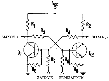 Схема бистабильного мультивибратор
